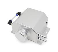 Coolant Overflow Réservoir Trop-plein Universel En Alliage D'aluminium Radiateur Liquide Refroidissement Moteur 1000 Ml/2000 Ml Carré Avec Bouchon Vidange Vase D'expansion(1L-Silver)