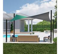 Coolaroo DualShade Ready-to-Hang Shade Sail - 95% UV Block, Iridescent Two-Tone Sun Shade with Pre-Attached Ropes, Lightweight Breathable Fabric, 12 ft x 8 ft Rectangle, Maldives