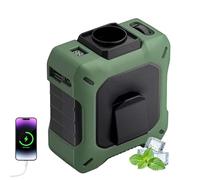 CoolBelt Pro - Wearable Waist Fan & Power Bank with Desktop Stand, Ventilateur Portable de Taille,Rechargeable Ventilateur USB avec 100 Vitesses et 8000mAh,Ventilateur de taille mains libres (Vert)