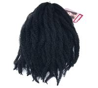 Coolbers 18 Pouces 1B Crochet Cheveux Afro Kinky Bouclés Crochet Braids Extensions de Cheveux Noir Havana Mambo Twist Braid Cheveux Marley (18 Pouce, 1B)