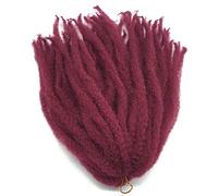 Coolbers 18 pouces Burgundy Crochet cheveux Afro Kinky Curly Crochet Braids Extensions de cheveux Synthétique Jerry Curls Marley Braids Crochet cheveux pour les femmes noires (18 pouces, Burg)