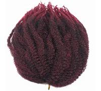 Coolbers 18 Pouces KinkyCurly Crochet Braids Extensions De Cheveux Afro Kinkys Bouclés Marley Braids Cheveux Ombre Crochet Braids (18 Pouces, 1B / Burg)