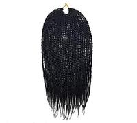 Coolbers 18 pouces noir sénégalais tresses de torsion Crochet Extensions de cheveux au Crochet Synthétique tresses de torsion Collection Afro cheveux (18 pouces, 1b)