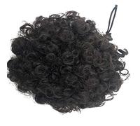 Coolbers 5 pouces Afro Puff Drawstring Ponytail Synthétique Afro Kinky Bouclés Cheveux Bouclés Bun Ponytail Extensions Brun foncé Wrap Ponytail Avec Clips (Petit, 4)