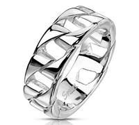 Coolbodyart Bague en Acier Unisexe Argent 7,5 mm de Large Lien cubain Chaîne Motifs liés,5 Tailles au Choix,Tailles Disponibles 60 (19) - 69 (22).Nouveau