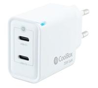 Coolbox Chargeur Mural GaN 35W USB-C/USB-C Charge Rapide - Compact - Technologie GaN - Double Port U
