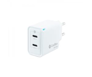 Coolbox Chargeur Mural GaN 35W USB-C/USB-C Charge Rapide - Compact - Technologie GaN - Double Port U