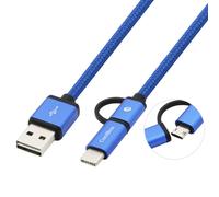 CoolBox COO-CAB-U2MC-BL câble USB USB 2.0 1 m USB A USB C/Micro-USB B Bleu