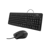 CoolBox COO-KTR-01U - Pack de Clavier et Souris avec Fil, Distribution ISO espagnole, câble de 1,5 m, Clavier Silencieux et résistant aux éclaboussures, Souris avec DPI1600 réglable, Noir