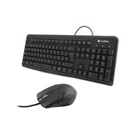 CoolBox COO-KTR-01U - Pack de Clavier et Souris avec Fil, Distribution ISO espagnole, câble de 1,5 m, Clavier Silencieux et résistant aux éclaboussures, Souris avec DPI1600 réglable, Noir