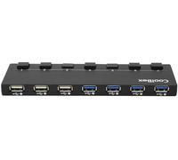 CoolBox COO-UPH356A 5000Mbit/s Noir hub & concentrateur - Hubs & concentrateurs (USB 2.0,USB 3.0 (3.1 Gen 1) Type-A, 5000 Mbit/s, Noir, 2,1 A)