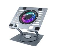 CoolBox CoolAir - Support portable avec ventilateur silencieux RVB de 11 cm, base réglable en hauteur et rotation à 360°, réfrigérateur portable avec vitesse réglable, tablettes/ordinateurs portables