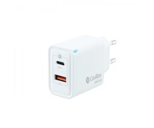Coolbox GaN Chargeur Mural 30W USB-C/USB-A Charge Rapide - Compact - Double USB - Efficacité Énerg