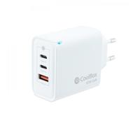 Coolbox GaN Wall Charger 65W USB-C/USB-C/USB-A Charge rapide - Technologie GaN - Compatible avec plu
