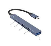 CoolBox miniDOCK5 Hub USB C 5 en 1 : 1 x USB-C Power Delivery 100 W, 1 x USB-C de données, 2 x USB-A 2.0 et 1 x USB-A 3.2 Gen1. Compatible avec Windows, Mac, Android, Chrome, iOS, iPad. Aluminium