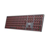 CoolBox Moonlight Clavier sans fil pour Mac, Windows, Android, Linux, clavier silencieux, jusqu'à 4 appareils, corps en aluminium, rétro-éclairé (7 couleurs), membrane noire