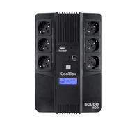 CoolBox Onduleur SCUDO3 800VA/480W LCD 6 prises Schuko USB 2x RJ45 avec logiciel 8 min