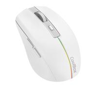 CoolBox W01 Souris PC sans fil 6 boutons 2,4 GHz Batterie rechargeable 1600 DPI Technologie optique Éclairage arc-en-ciel Blanc