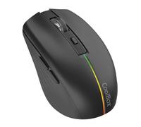CoolBox W01 Souris sans fil silencieuse 2,4 GHz 6 boutons Batterie rechargeable 1600 DPI Technologie optique Éclairage arc-en-ciel Noir