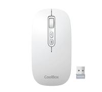 CoolBox W02 Souris sans fil silencieuse avec bouton IA, rechargeable, ambidextre, triple connexion sans fil BT3.0, BT5.0 et 2,4 GHz, DPI réglable, souris sans fil pour ordinateur portable, PC, Mac