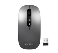 CoolBox W02 Souris sans fil silencieuse avec bouton IA, rechargeable, ambidextre, triple connexion sans fil BT3.0, BT5.0 et 2,4 GHz, DPI réglable, souris sans fil pour ordinateur portable, PC, Mac