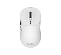 CoolBox W03 Souris de jeu sans fil avec triple connexion 2,4 GHz/Bluetooth 5.0/USB-C, 7 boutons, jusqu'à 30 heures d'autonomie, 10 000 DPI, capteur Pixart 3325, Superlight 57 g, blanc