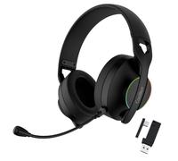 CoolBox WB01 Casque de Gaming sans Fil avec Microphone Amovible pour PS5, PS4, Switch, PC. Connexion sans Fil 2,4 GHz avec Adaptateur USB et Bluetooth 5.4, 20h d'autonomie, Charge USB-C en 2h. Noir