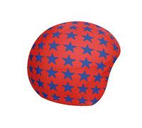 COOLCASC® Étoiles Bleues Fond Rouge - Couvre Casque Ski Enfant Universel - Personnalisez Votre Casque avec Une Housse Ski protectrice, Originale et Amusante - Accessoires Ski - Taille Unique