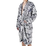 CoolChange Ahegao Peignoir avec visages manga | Blanc | Taille : S à XL, Blanc., M