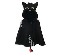 CoolChange Cape de Krokmou de Dragons pour Enfants avec Capuche/Polaire/ Noir/Taille: 120