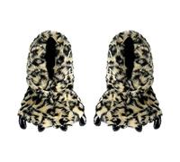 CoolChange Chaussons léopard douillets en peluche avec griffes | Pantoufles Jaguar | Déguisement léopard 36-41, Beige/noir., 36/40 EU