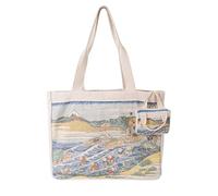 CoolChange Katsushika Hokusai Sac cabas avec motif japonais Ukiyo-e | Sac fourre-tout Katsushika Hokusai | 35 x 40 cm | Coton | Divers motifs, Fuji Vu par Kanaya sur la route de Tokai, 35 x 40 cm