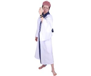 CoolChange Kimono de Ryomen Sukuna | Costume de cosplay pour les fans de Jujutsu Kaisen | Avec tatouage du visage | Taille : M
