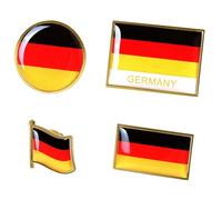 CoolChange Lot de 4 badges en métal avec drapeau allemand