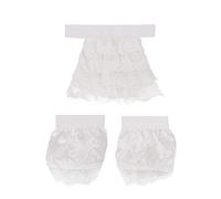 CoolChange Manchettes et col Jabot en Dentelle pour déguisement Baroque/Steampunk | Couleur: Blanc