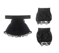 CoolChange Manchettes et col Jabot en Dentelle pour déguisement Baroque/Steampunk | Couleur: Noir