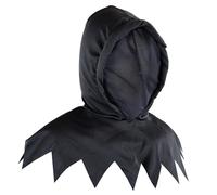 CoolChange Masque Visage intégral d'halloween pour Costume de La Mort | Cagoule Noire en Tissu
