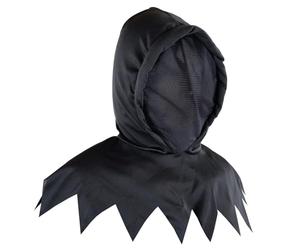 CoolChange Masque Visage intégral d'halloween pour Costume de La Mort | Cagoule Noire en Tissu