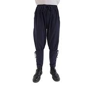 CoolChange Pantalon médiéval pour déguisement de chevalier ou de pirate | avec laçage sous les jambes | Bleu foncé | Taille : XL
