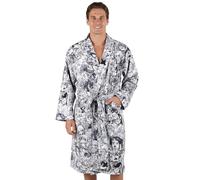 CoolChange Peignoir Ahegao avec visages de manga | Blanc | Taille S - XL, blanc, M