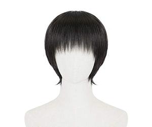 CoolChange Perruque Cosplay de Livai Ackerman pour Fans de L'Attaque des Titans | Couleur: Noir