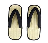 CoolChange Sandales japonaises traditionnelles | Paille de riz Zori | Pantoufles japonaises | Zouri classique, Beige/noir., 43/44 EU