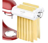 Coolcook Rouleau à pâtes 3 en 1 pour Kitchenaid comprenant un rouleau à pâtes, un coupe-pâtes, un coupe-fettuccine et une brosse de nettoyage.