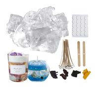 CoolCrafts 900g Gel de Cire Transparent avec Mèche Gel Bougie Kit pour DIY de Bougies