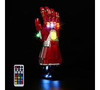 cooldac Kit d'éclairage pour Lego 76223 Iron Man Nano Gauntlet, télécommande compatible avec le modèle Lego 76223 Nano Gauntlet, lumières décoratives créatives pour Lego 76223, kit Lego non inclus