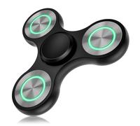 Coolden Hand Spinner Métal EDC Jouets Fidget Toys Lumineux dans L'obscurité | High Speed Stainless Steel Bearing 2-5 Min Fidget Spinner Sensoriel Anti-Stress ADHD Tri Spin pour Enfants Adultes Noir