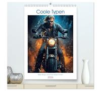 Coole Typen (hochwertiger Premium Wandkalender 2026 DIN A2 hoch), Kunstdruck in Hochglanz: Coole Typen, die Ihre Leidenschaft für Motorräder und die Freiheit der offenen Straße haben.