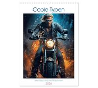 Coole Typen (Wandkalender 2026 DIN A3 hoch), CALVENDO Monatskalender: Coole Typen, die Ihre Leidenschaft für Motorräder und die Freiheit der offenen Straße haben.