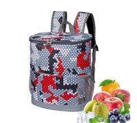 Cooler Bag - Sac isotherme pliable en coton Oxford Cloth Pearl Cotton Cooler Bag pour pique-nique, camping, plage 33 x 29 cm