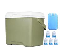 Cooler Box - Boîte à glace portable - Refroidisseur de pique-nique de voyage - 13,8 l - Boîte isolée - Poignée de transport réutilisable - Récipient alimentaire anti-fuite pour la pêche en plein air
